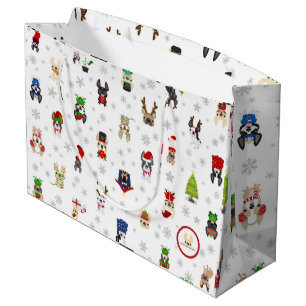 Französische Bulldoggen-Feriengeschenk-Tasche Große Geschenktüte