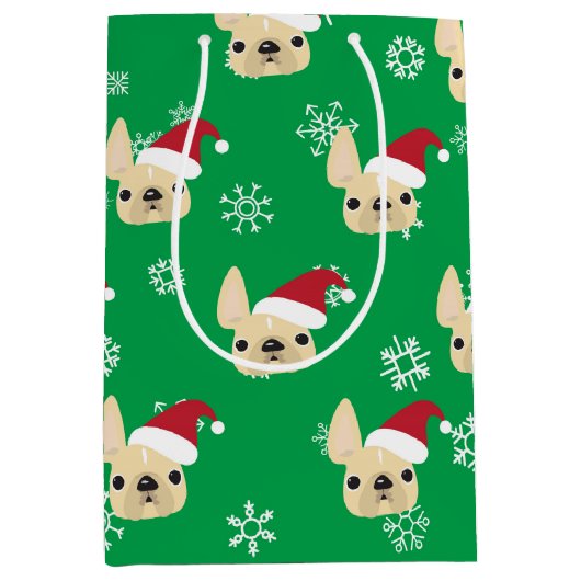 Französische Bulldoggen-Feriengeschenk-Tasche Mittlere Geschenktüte (Vorderseite)
