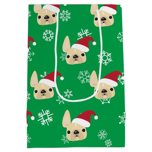Französische Bulldoggen-Feriengeschenk-Tasche Mittlere Geschenktüte (Rückseite)