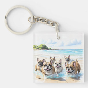 Französische Bulldoggen French Bulldog Rudel Sea Schlüsselanhänger