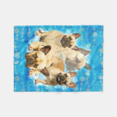Französische Bulldoggen - Frenchie Collage Fleecedecke (Vorderseite (Horizontal))