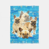Französische Bulldoggen - Frenchie Collage Fleecedecke (Vorderseite)