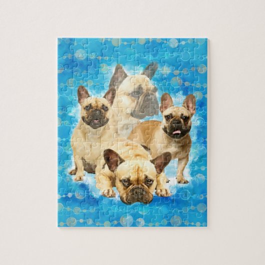 Französische Bulldoggen - Frenchie Collage Puzzle (Vertikal)