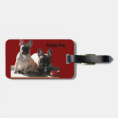 Französische Bulldoggen Freunde Gepäckanhänger (Rückseite horizontal)