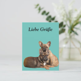 Französische Bulldoggen Friends French Bulldog Postkarte