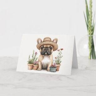 Französische Bulldoggen Gartenmöbel für Blume Karte