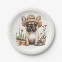 Französische Bulldoggen Gartenmöbel für Blume