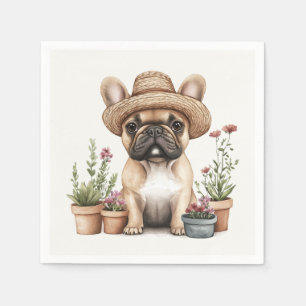 Französische Bulldoggen Gartenmöbel für Blume Serviette