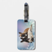 Französische Bulldoggen Gepäckanhänger (Rückseite vertikal)