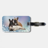 Französische Bulldoggen Gepäckanhänger (Rückseite horizontal)