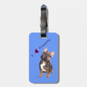 Französische Bulldoggen Gepäckanhänger (Rückseite vertikal)
