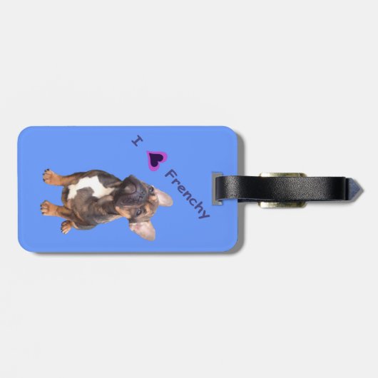 Französische Bulldoggen Gepäckanhänger (Rückseite horizontal)
