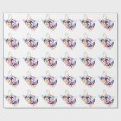 Französische Bulldoggen Geschenkpapier (Flach)