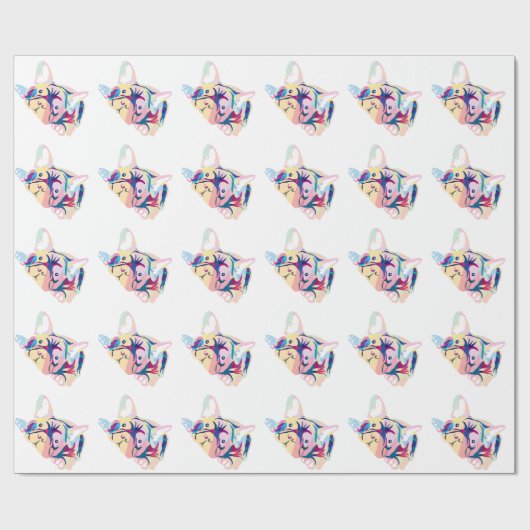 Französische Bulldoggen Geschenkpapier (Flach)