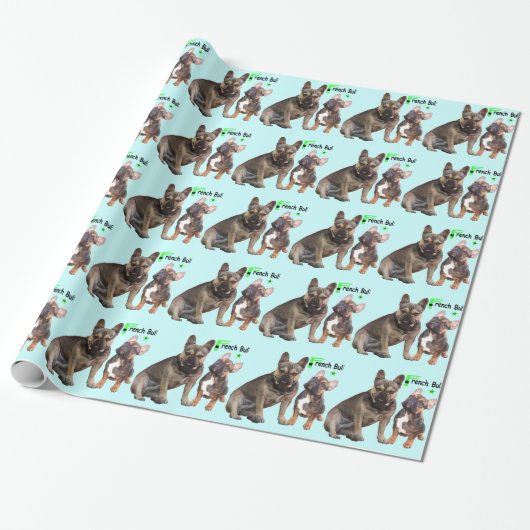 Französische Bulldoggen Geschenkpapier (Ungerollt)