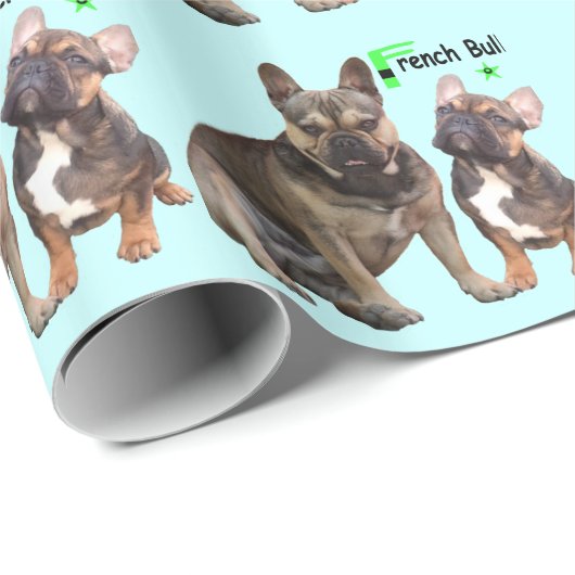 Französische Bulldoggen Geschenkpapier (Rolleneckpunkt)