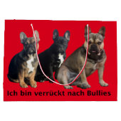 Französische Bulldoggen Geschenktüte (Rückseite)