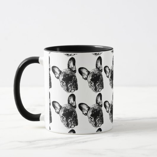 Französische Bulldoggen-Gesichts-Tasse Tasse (Links)