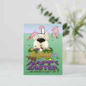 Französische Bulldoggen-glückliche Feiertagspostkarte (Stehend Vorderseite)