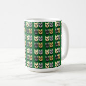 Französische Bulldoggen Grün Kaffeetasse (VorderseiteRechts)
