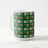 Französische Bulldoggen Grün Kaffeetasse (Vorderseite Links)
