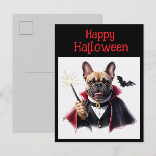 französische Bulldoggen Halloween French Bulldog Einladungspostkarte