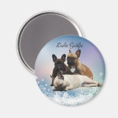 Französische Bulldoggen Happy New Year Ballon Magnet (Vorderseite/Rückseite)