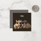 Französische Bulldoggen Hello Mitteilungskarte (Vorderseite/Rückseite Beispiel)