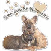Französische Bulldoggen Herzen French Bulldog Aufkleber (Vorderseite)