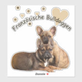 Französische Bulldoggen Herzen French Bulldog Aufkleber (Blatt)
