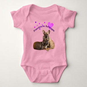 Französische Bulldoggen Herzen French Bulldog Baby Strampler
