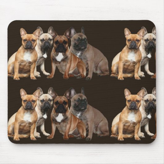 Französische Bulldoggen Hunderudel French Bulldog Mousepad (Vorne)