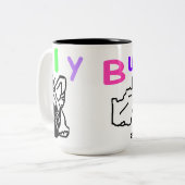 Französische Bulldoggen Kaffeebecher Zweifarbige Tasse (Vorderseite Links)