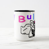 Französische Bulldoggen Kaffeebecher Zweifarbige Tasse (Mittel)