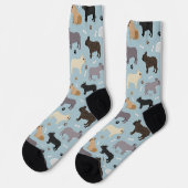 Französische Bulldoggen-Knochen und Paws-Socken Socken (Linkes Detail)