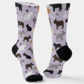 Französische Bulldoggen-Knochen und Paws-Socken Socken (Gewinkelt)