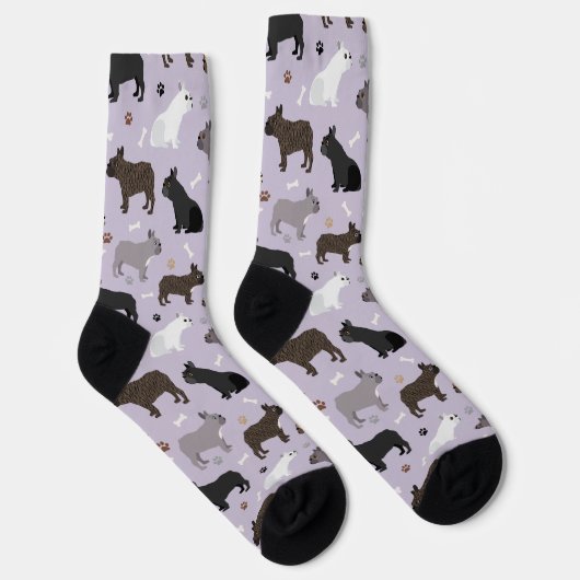 Französische Bulldoggen-Knochen und Paws-Socken Socken (Rechts)