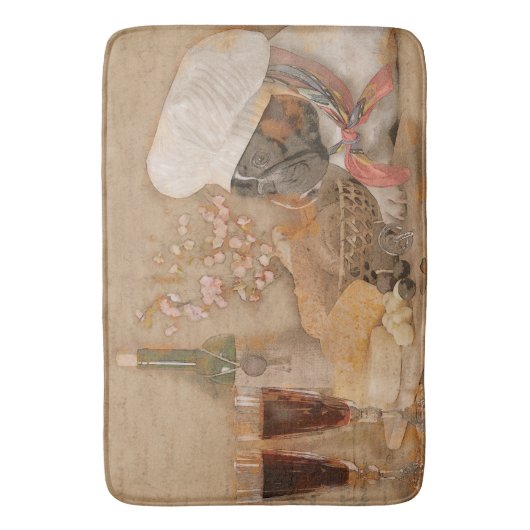 Französische Bulldoggen-Kochs-Küche oder Badematte (Vorderseite Vertikal)