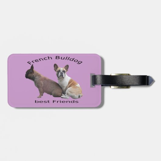 Französische Bulldoggen Kofferanhänger (Rückseite horizontal)