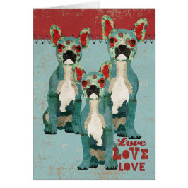 Französische Bulldoggen-Liebe-Karte