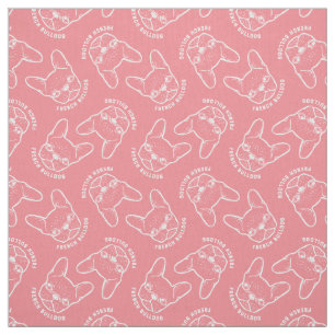 Französische Bulldoggen-Linie Kunst Stoff