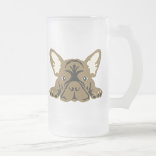 Französische Bulldoggen Mattglas Bierglas