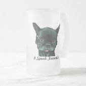 Französische Bulldoggen-mattierte Tasse (VorderseiteRechts)