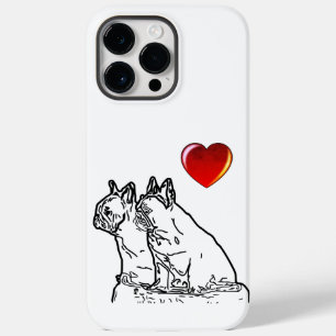 Französische Bulldoggen mit Herz French Bulldog Case-Mate iPhone 14 Pro Max Hülle