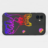 Französische Bulldoggen mit Herz French Bulldog Case-Mate iPhone Hülle (Rückseite (Horizontal))