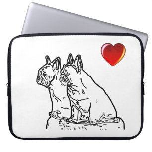 Französische Bulldoggen mit Herz French Bulldog Laptopschutzhülle