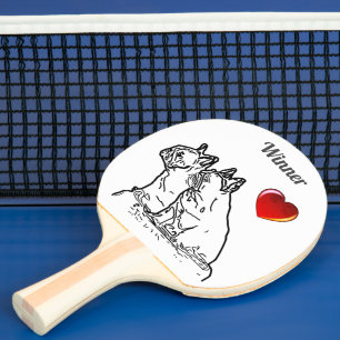 Französische Bulldoggen mit Herz French Bulldog Tischtennis Schläger