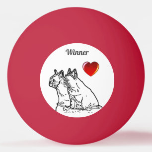 Französische Bulldoggen mit Herz French Bulldog Tischtennisball