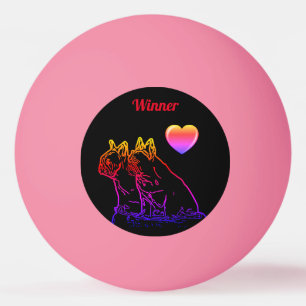 Französische Bulldoggen mit Herz French Bulldog Tischtennisball