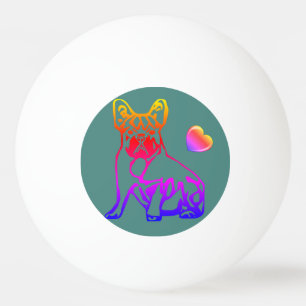 Französische Bulldoggen mit Herz French Bulldog Tischtennisball